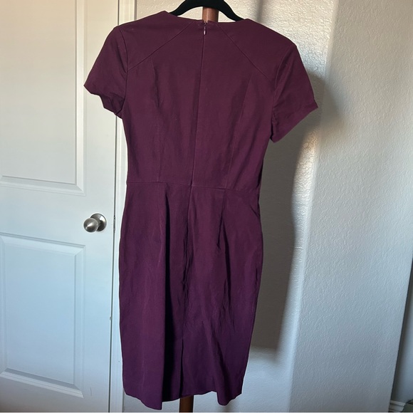 W Banana Republic Burgundy Wine Sheath Midi Dress Size 0 |E5 - Picture 4 of 8